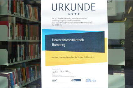 BIX-Urkunde der Unibibliothek Bamberg BIX-Urkunde der Unibibliothek Bamberg