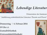 Plakat zur Aufführung Lebendige Literatur Plakat zur Aufführung Lebendige Literatur