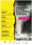 Plakat zur Veranstaltungsreihe "Gedenken an die Bücherverbrennungen vor 90 Jahren"