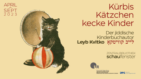 Kürbis, Kätzchen, kecke Kinder – der jiddische Kinderbuchautor Leyb Kvitko Zeichnung Katze, Ball