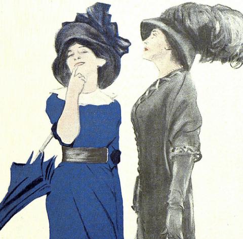Zwei Frauen mit Hut