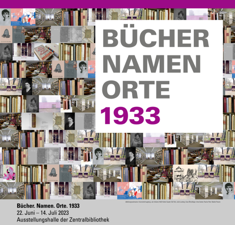 Ausstellungsplakat Bücher. Namen. Orte. 1933 anlässlich 90 Jahre NS-Bücherverbrennungen