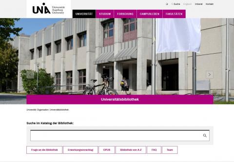 Neue Website der Universitätsbibliothek Augsburg