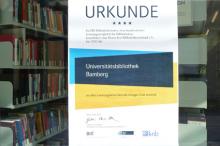 BIX-Urkunde der Unibibliothek Bamberg