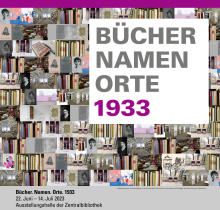 Ausstellungsplakat Bücher. Namen. Orte. 1933 anlässlich 90 Jahre NS-Bücherverbrennungen