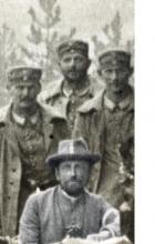 Prinz Max von Sachsen mit deutschen Soldaten, Belgien 1914 (?)