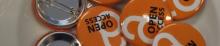 Buttons mit Open-Access-Aufdruck