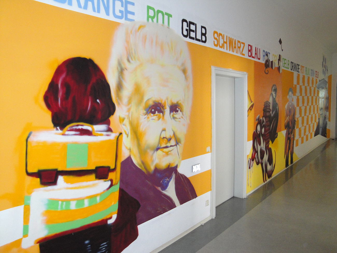 Wandbild vor der Teilbibliothek 2 der UB Bamberg Wandbild vor der Teilbibliothek 2 der UB Bamberg
